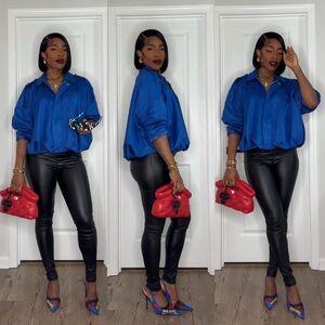 Royal Blue Faux Suede Jacket